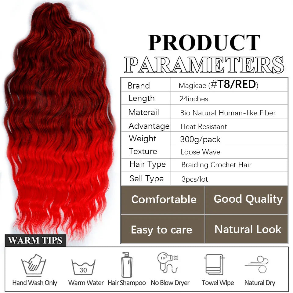 24 inches Body Deep Wave Crochet Braiding Pink Ombre Brown Hair Extensions Water Colored Braids Hair Blond Curly Hair Bundles