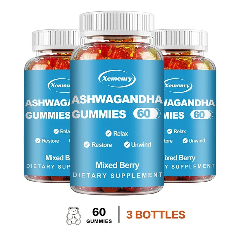 Ashwagandha Gummies - Improve Sleep, Relieve Stress, Support Immunity, Relaxation, Mood and Cognitive Health