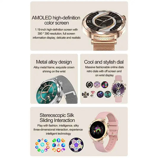 VALDUS Smartwatch Women Fitness Bluetooth Call IP68 Waterproof AMOLED Screen Long Battery Life Sport 2025 VL66 Pro Smart Watch