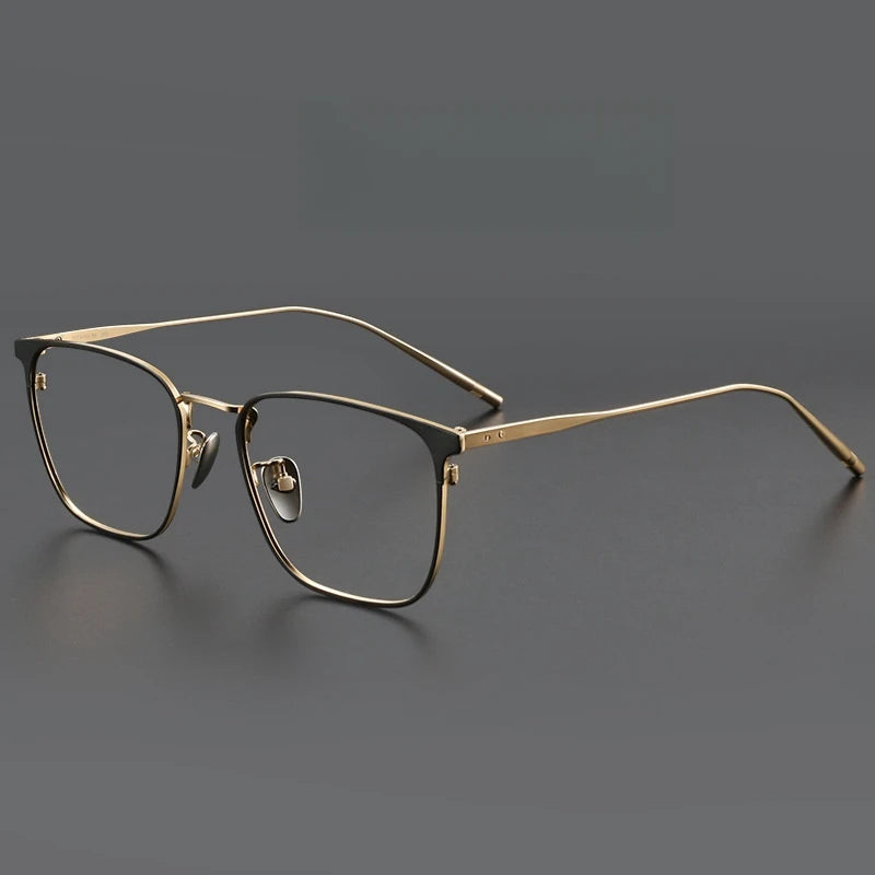 FIRADA Fashion Comfortable Square Eyeglasses Vintage Pure Titanium Eyewear Optical Prescription Glasses Frame For Men 30020-C