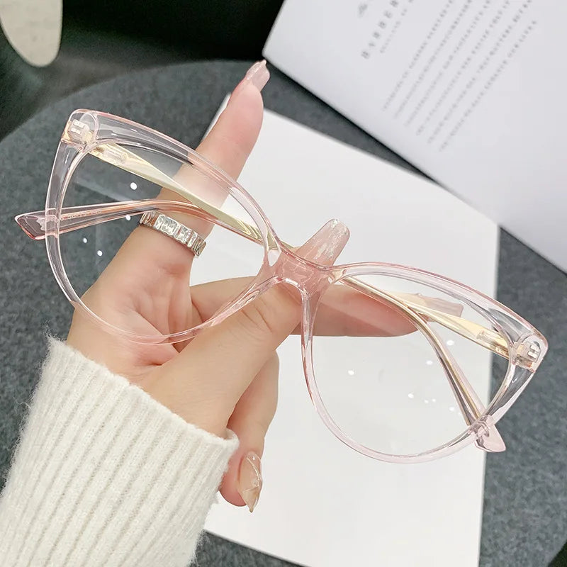 Cat Eye Shape Eyeglass Frames TR90 Material Blue Light Blocking Women's Frame Glasses Vintage Retro Style Eyeglasses