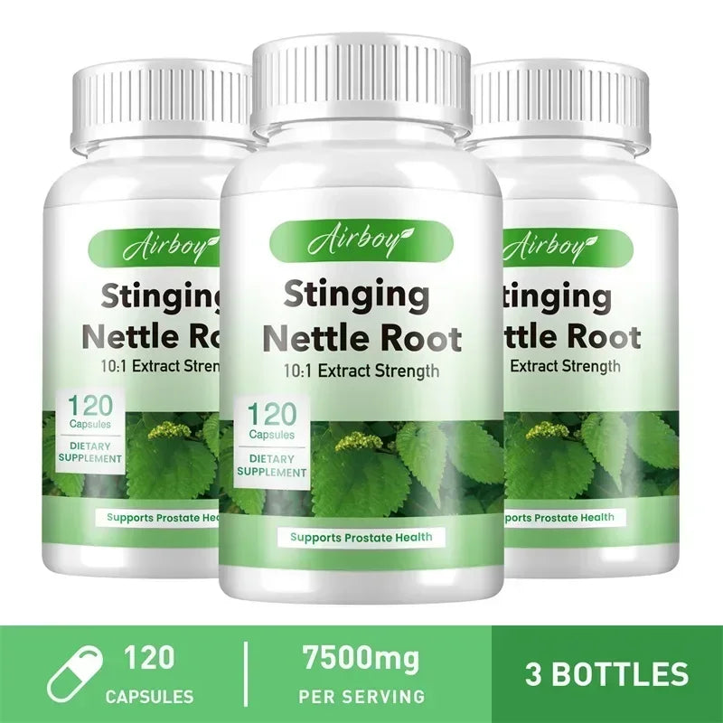 Stinging Nettle Root Capsules - Supports Prostate and Urinary Tract Health, Promotes Hair Growth, Reduces Urinary Frequency