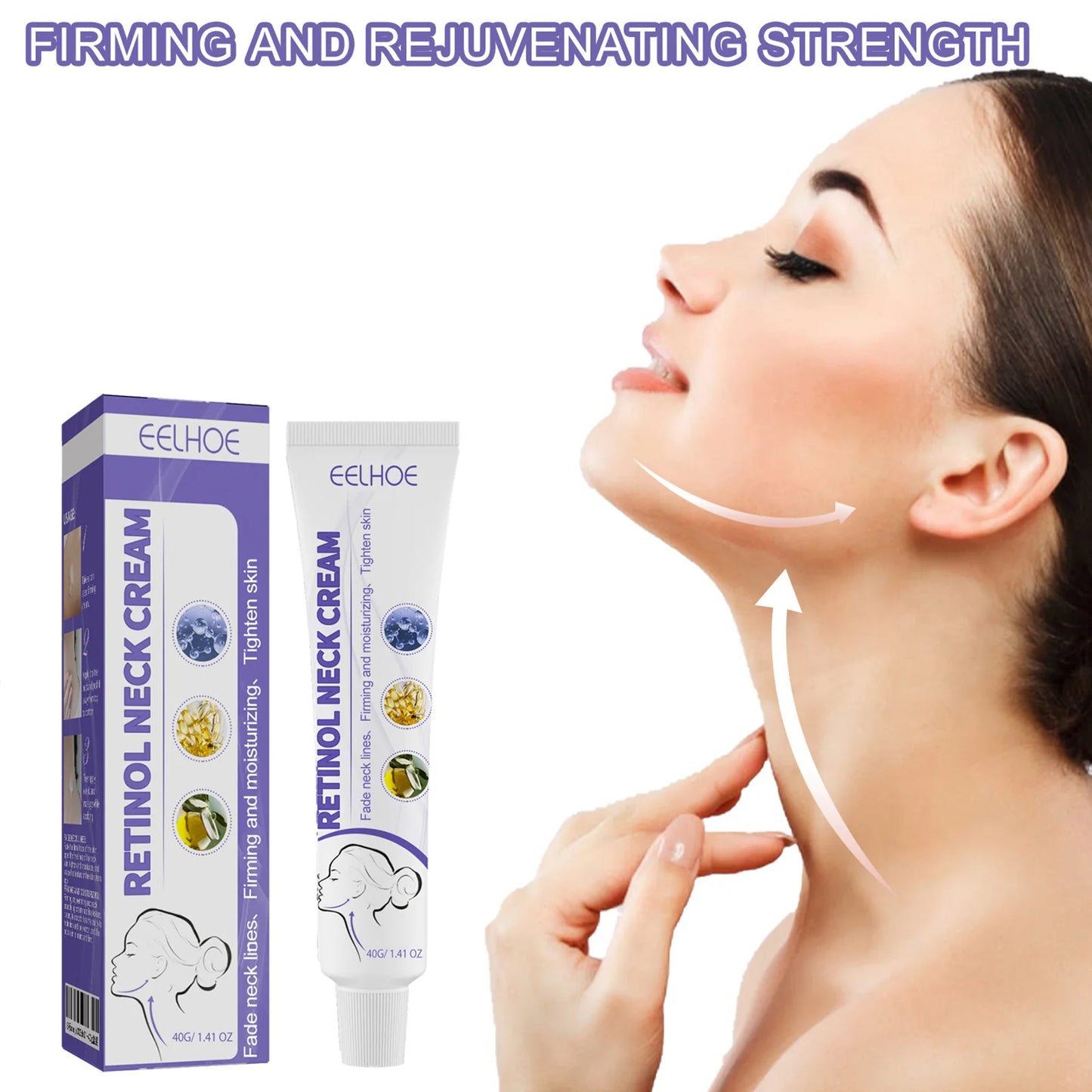 EELHOE Retinol Neck Cream Fades Neck Lines Moisturizes Tightens Neck Balanced Skin Neck Massage Cream Versatile Adaptability