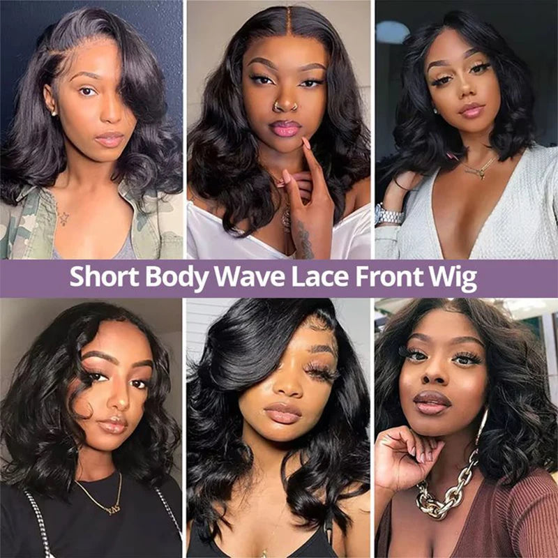 Short Body Wave Bundles 50G/Pcs 100% Human Hair Brazilian Virgin Hair Extensions Natural Black Color Body Wave Bundles for Women