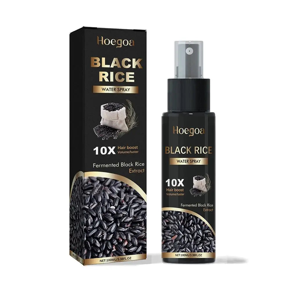 Black Rice Water Hair Growth Spray Deep Nourishing Prevent Loss Strengthen Hair Scalp Care Solution For Dense Hair Serum Product
