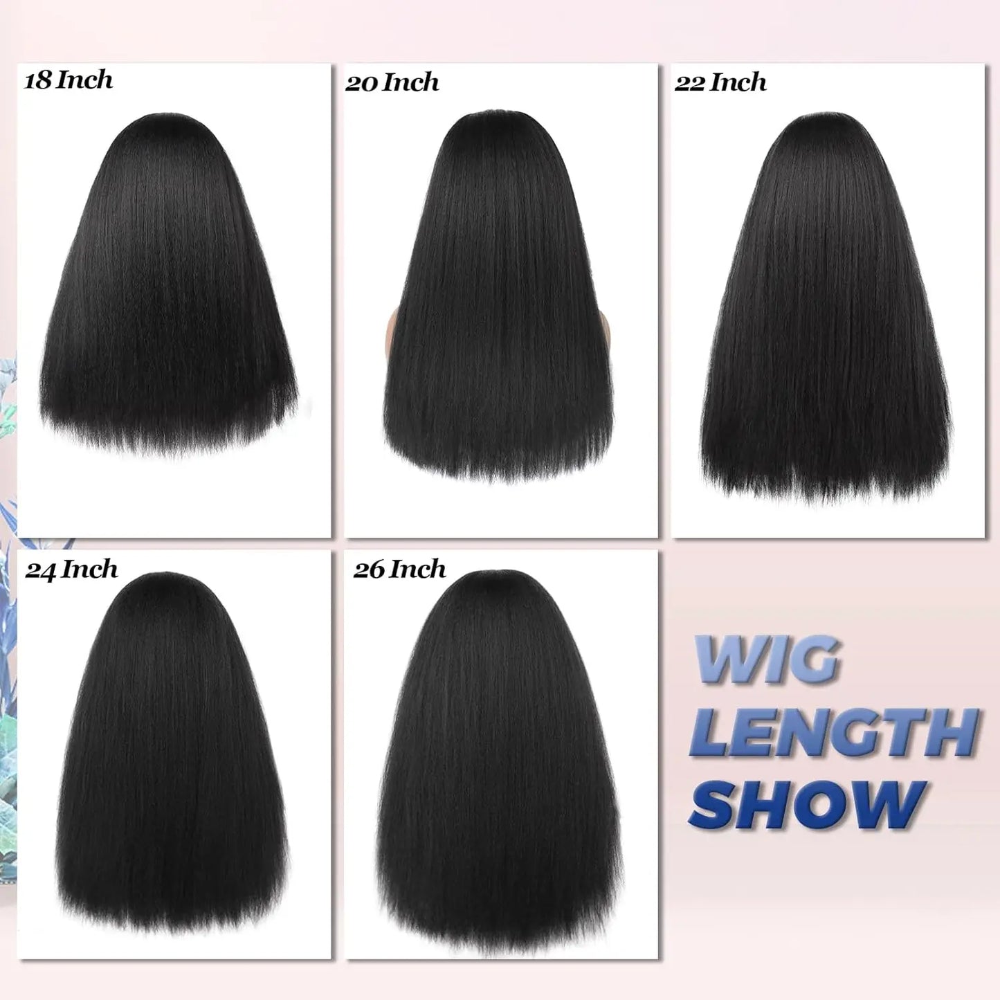 18-26Inch Yaki Straight Headband Wigs for Black Women Synthetic Long Kinky With Hair Band Full Machine Made None Lace Front Wig