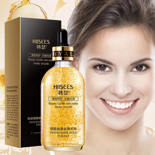 30ml/100ml 24k Gold Hyaluronic Acid Nicotinamide Face Serum Anti Aging Facial Lifting Essence for Face Shrinks Pores Korean Skin