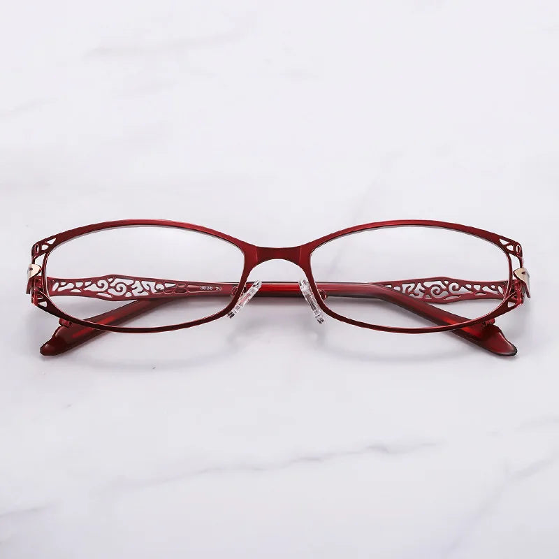 Women Prescription Optical Eyeglasses Frames with Golden Hollow Out Eyeglasses Frame With Flower Female Spectacle Eyewears 3038