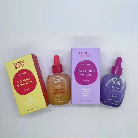 30ML EQQUALBERRY BAKUCHIOL Plumping Serum 5,000 PPM Retinol Alternative Vitamin C Serum Whitening Smoothing Facial Skin Care
