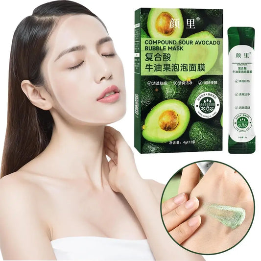 Avocado Bubble Mask, Clay Foam Face Mask for Deep Pore Cleansing, Hydrating & Brightening, Exfoliating Peel Off Mask