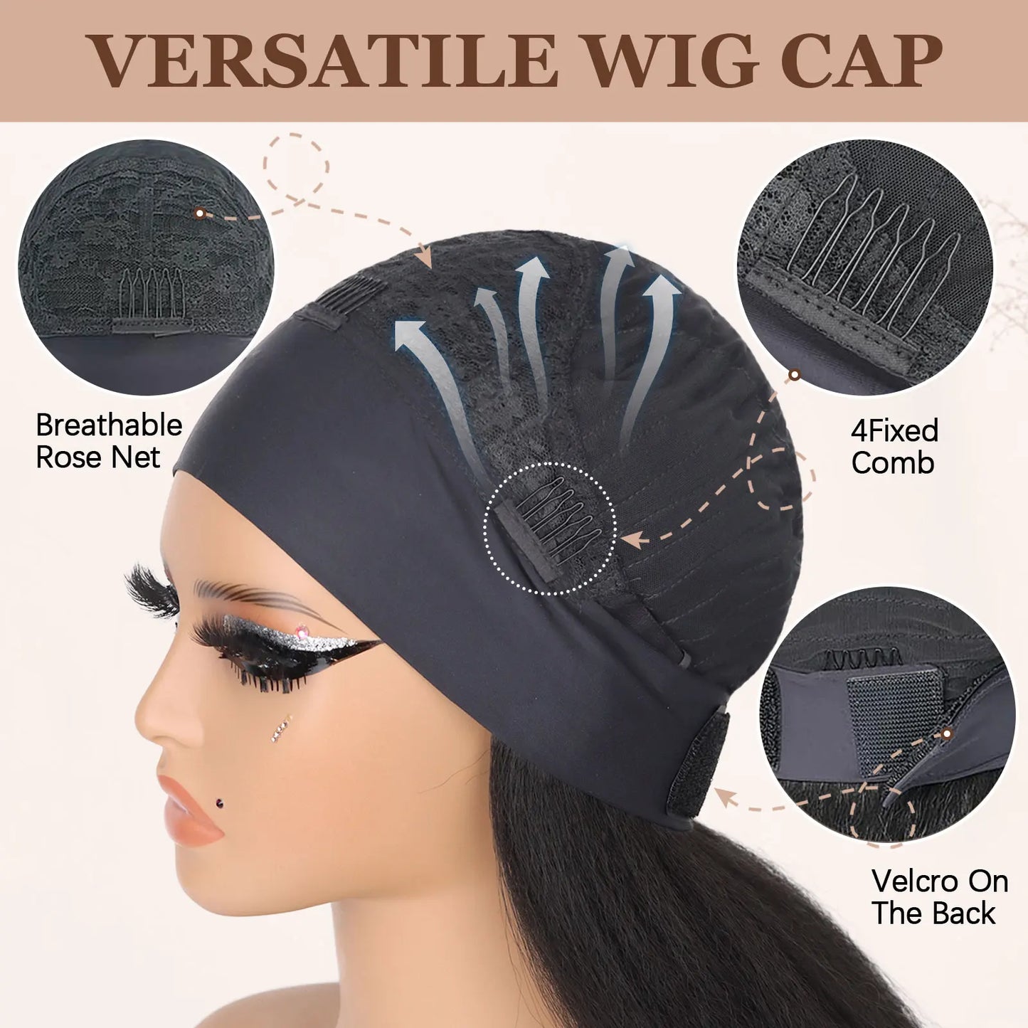 Synthetic Yaki Straight Hair Headband Wig Kinky Straight Headband Wigs for Women Long Machine Made None Lace Front Wig