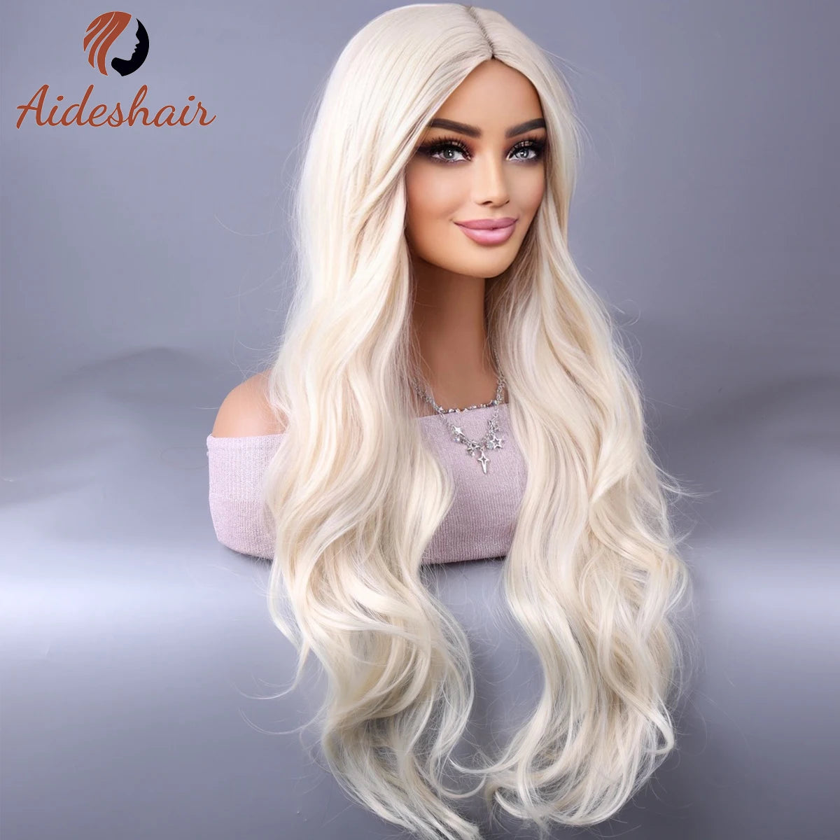 synthetic wig Europe and the United States new midsection long curly hair wig is versatile