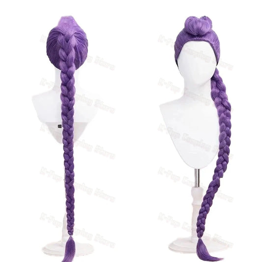 New Movie Kpop Cosplay Wig Mira Rumi Zoe Demon Hunters Purple Black Red Long Hair Heat Resistant Synthetic Wigs Carnival Props