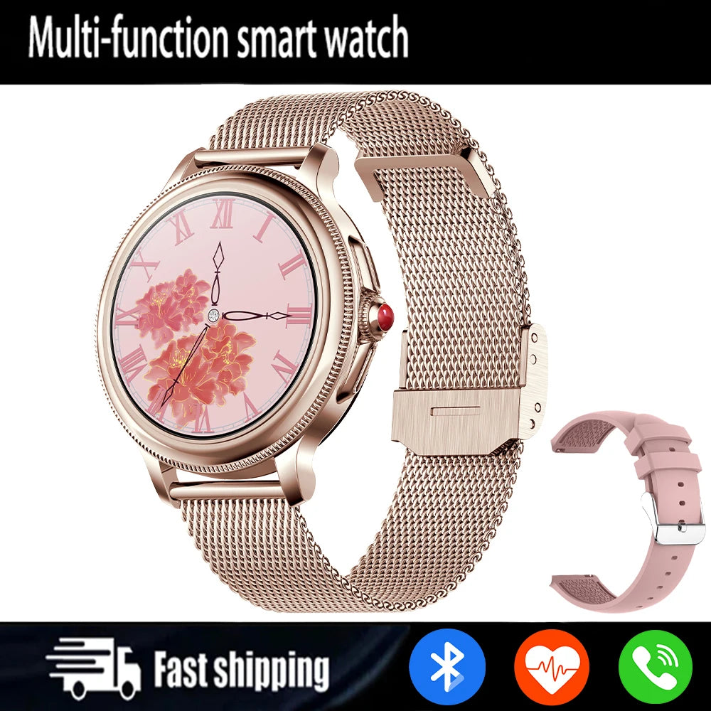 2025 New Women's Smart Watch 1.2-inch Full Circle Full Touch Screen Heart Rate Sleep Monitoring Built in Multi sport Mode Watch