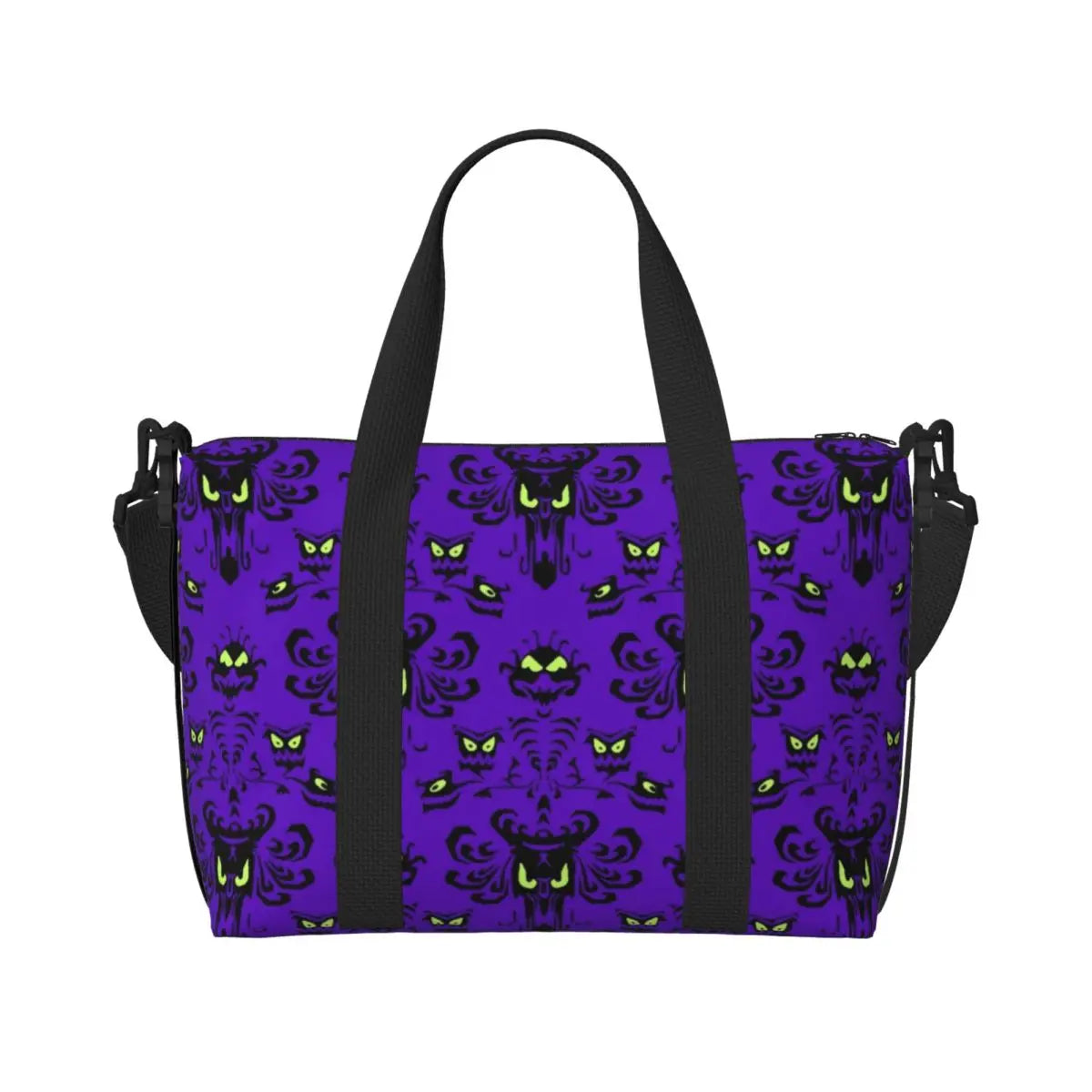 Custom Haunted Mansion Logo Groceries Shopping Tote Bags Women Large Capacity Halloween Grimace Ghosts Gym Beach Travel Bags