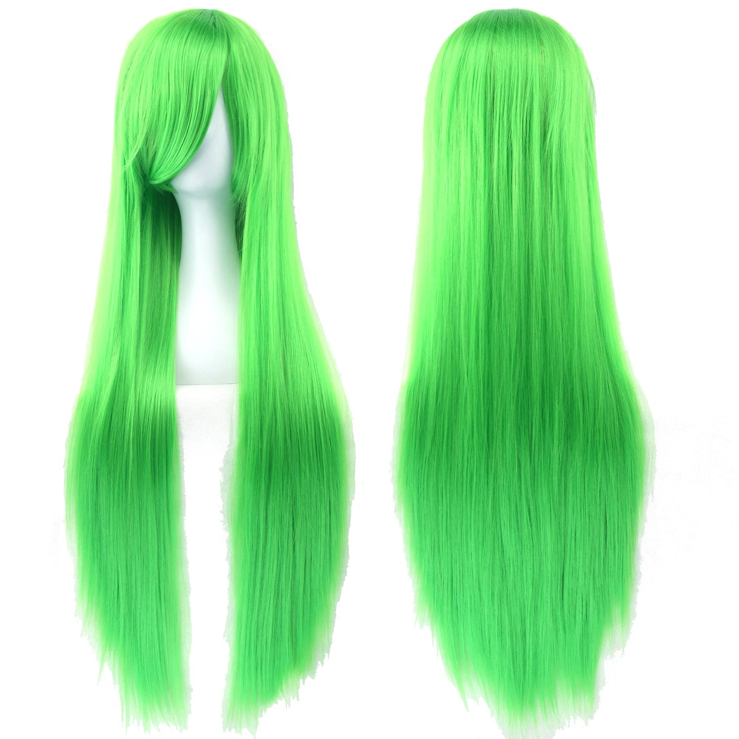 80cm Long Synthetic Hair White Purple Cosplay Wigs Party Black Hair for Women Straight Wig Hairpiece
