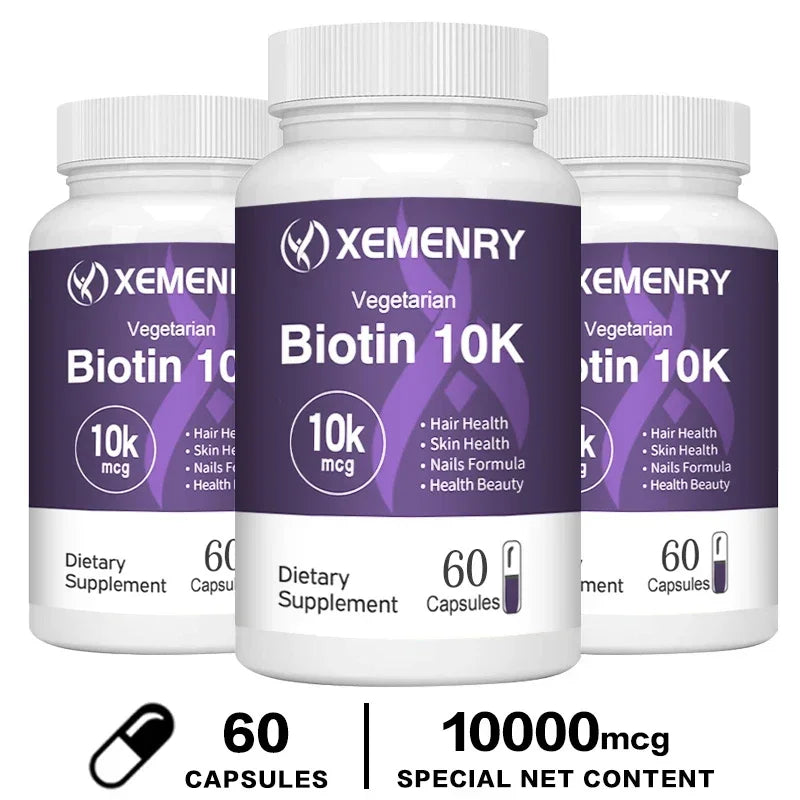 Biotin 10,000mcg - with Coconut Oil Vitamin, for Hair Growth, Care Hair, Skin and Nails