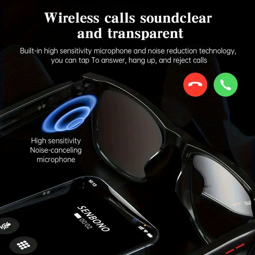 LAXASFIT New Smart Wireless Bluetooth Glasses TWS Listen to music and answer phone calls Men Women Fashion Sunglasses Eyeglasses