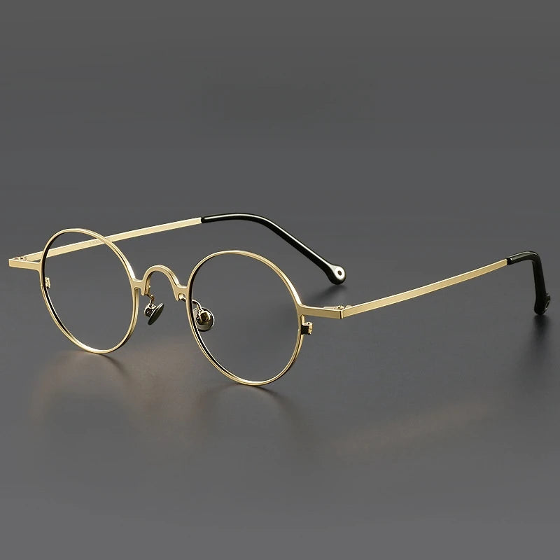 FIRADA Fashion Comfortable Round Eyeglasses Vintage Luxury Titanium Eyewear Optical Prescription Glasses Frame Men Women K808-C