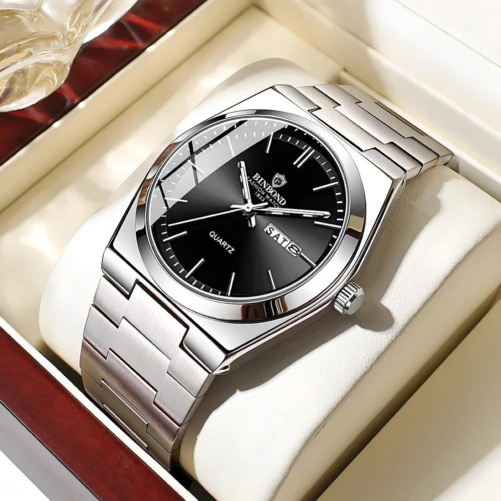 New Gifts Casual Business Top Blue Clock Men Luxury Watch Automatic Watches Mens Fashion Quartz Wristwatches Relogio Masculino