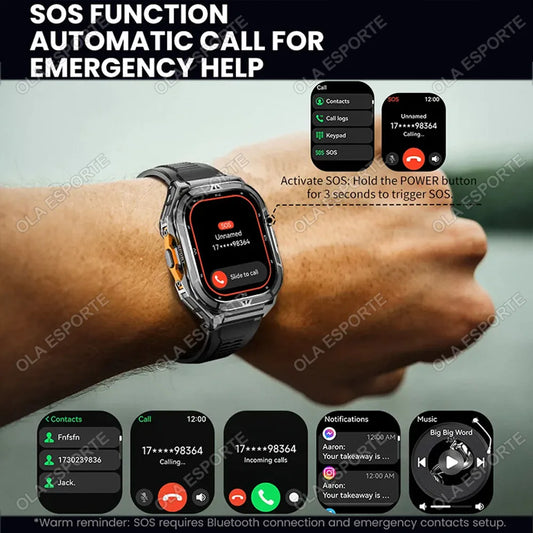 X5 Amoled 5ATM GPS Waterproof SmartWatch Men Built-in Dual-band GNSS Compass Military Sports Tracker Smart Watch Men Women 2025