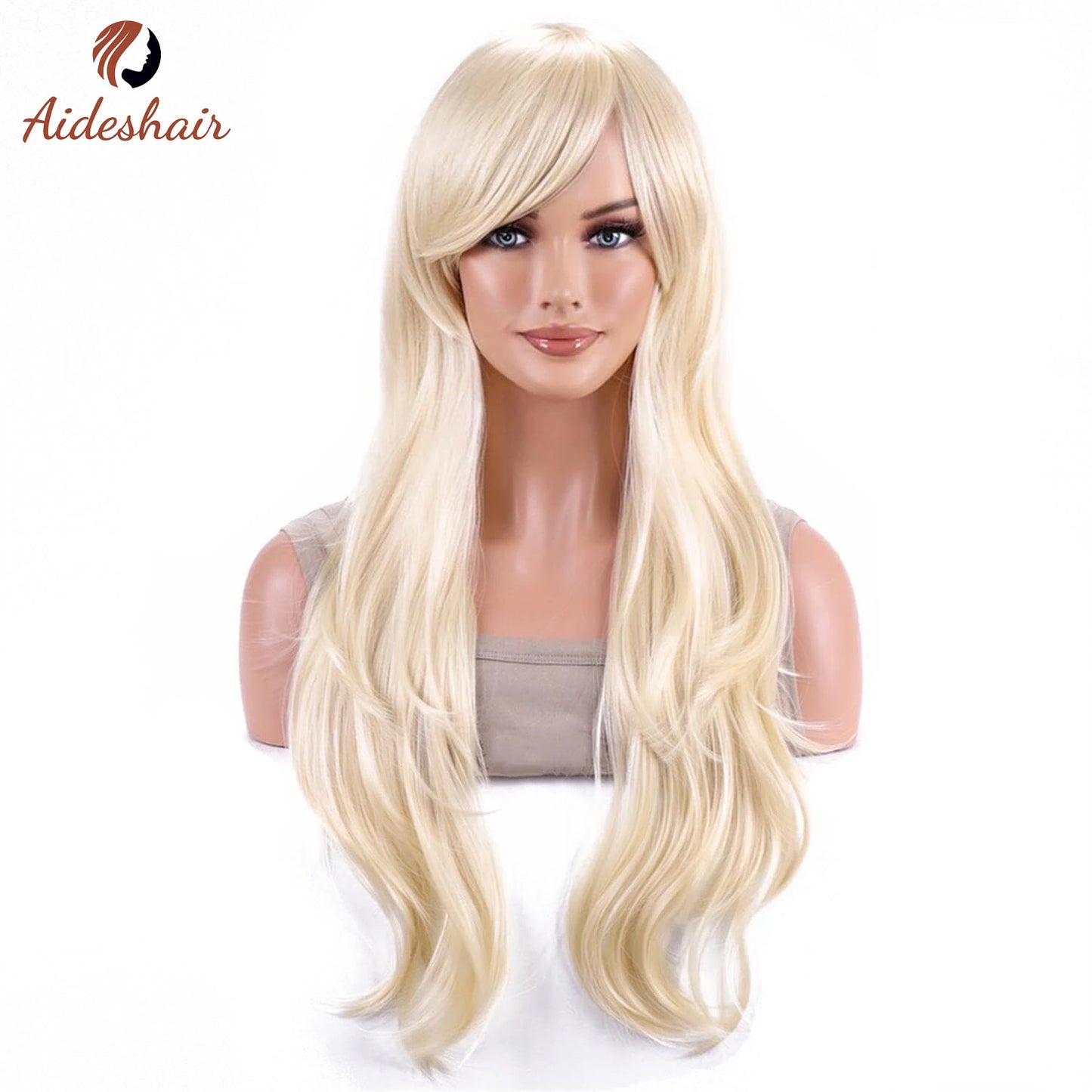 Aideshair synthetic wig Fashion Wigs 28" 70cm Long Wavy Curly Hair Heat Resistant Wig Cosplay Wig For Women With Free Wig Cap