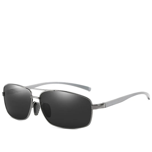 66-20 Men's Large Face Polarized Sunglasses Aluminum Magnesium Rectangular Glasses Driver Sunglasses Driving Glasses Have Degree