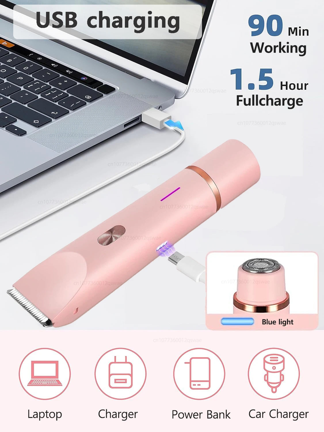 Electric Shaver for Women Arms Armpit Legs Pubic Hair Electric Razors for Women Rechargeable Bikini Trimmer for Women Body Hair