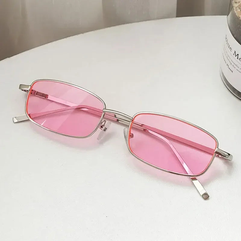 New Fashion Small Rectangle Sunglasses Men Women Vintage Square Driving Sun Glasses Luxury Brand Metal Frame Eyewear 선글라스