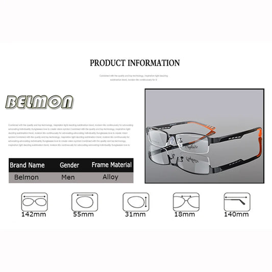 BELMON Eyeglasses Frame Men Computer Optical Eye Glasses Spectacle Frame For Male Transparent Clear Lens RS050