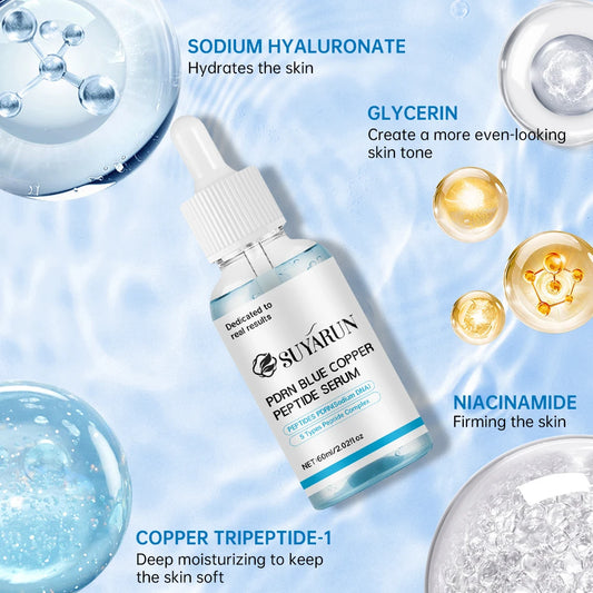 SUYARUN Blue Copper Peptide Serum - Anti-Aging Firming Moisturizer Face Skin Repair,Moisturizing and hydrating Essence.