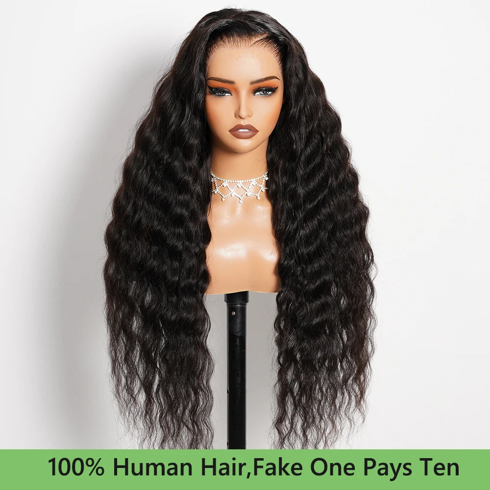 Bye Bye Knots Natural Curly Wave 13x6 Lace Frontal Human Hair Wigs Glueless Wear and Go Deep Pre-Plucked Bleached Knots Arabella