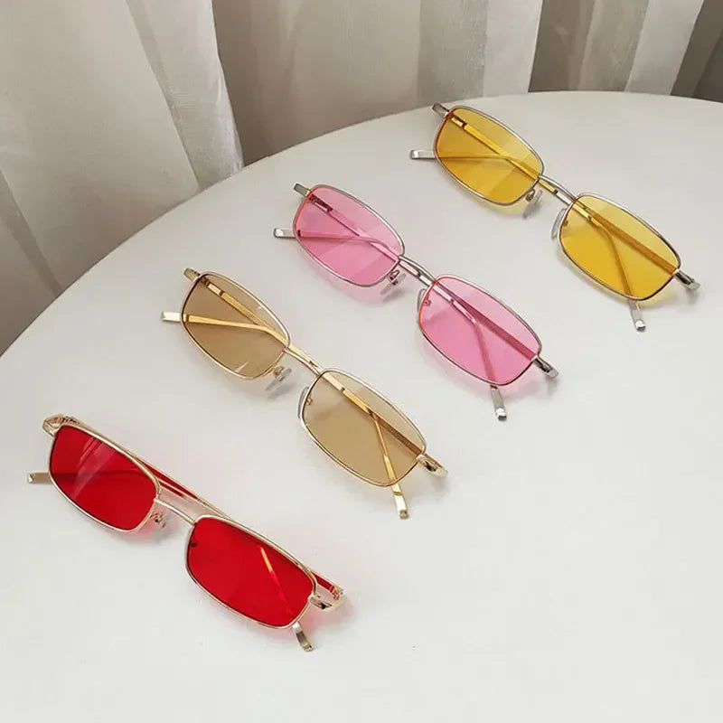 New Fashion Small Rectangle Sunglasses Men Women Vintage Square Driving Sun Glasses Luxury Brand Metal Frame Eyewear 선글라스