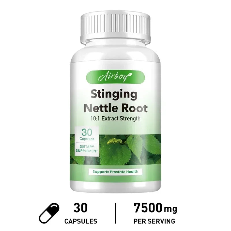 Stinging Nettle Root Capsules - Supports Prostate and Urinary Tract Health, Promotes Hair Growth, Reduces Urinary Frequency