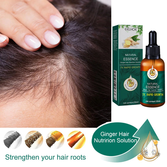 EELHOE Ginger Oil for Hair Growth Anti Hair Loss Treatment for Thinning Hair Moisturizing Scalp Care Natural Hair Regrowth Serum
