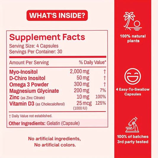 Women's Digestive & Nutritional Inositol Compound Vitamin Gummies for Happy Hormones - 30 Daily Servings