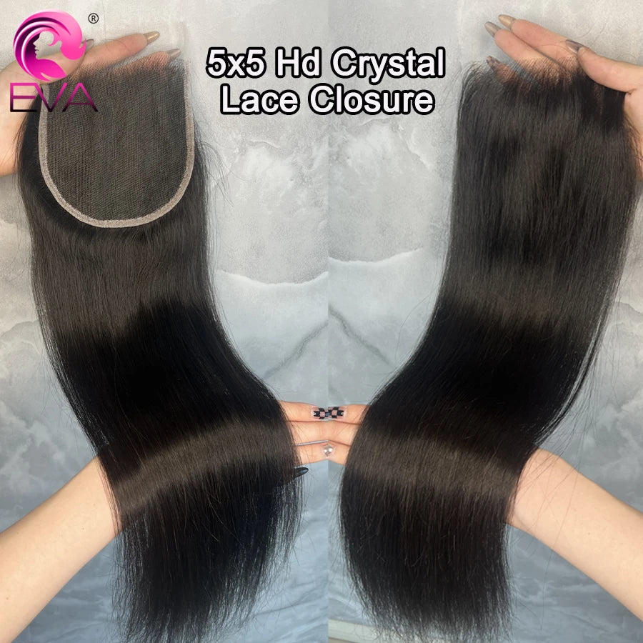 Eva 5x5 Hd Lace Closure Straight 13x4 Lace Frontal Closure Hand Tied Human Hair Closures Free Part Hd Lace Closure Pre Plucked