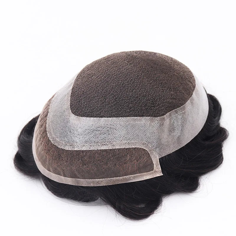 Human Hair Toupee For Men Thin Skin PU 8*10 Straight Hair Mens Wigs T4/613 Blonde Hair Replacement For Men Human Hair System