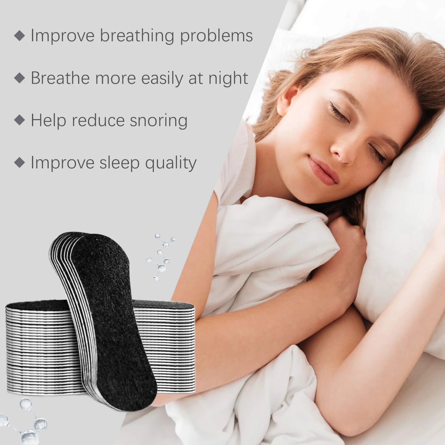 Advanced Nasal & Mouth Sleep Strips - Aloe Vera, Menthol & Hyaluronic Acid For Snoring Relief & Breathing Improvement