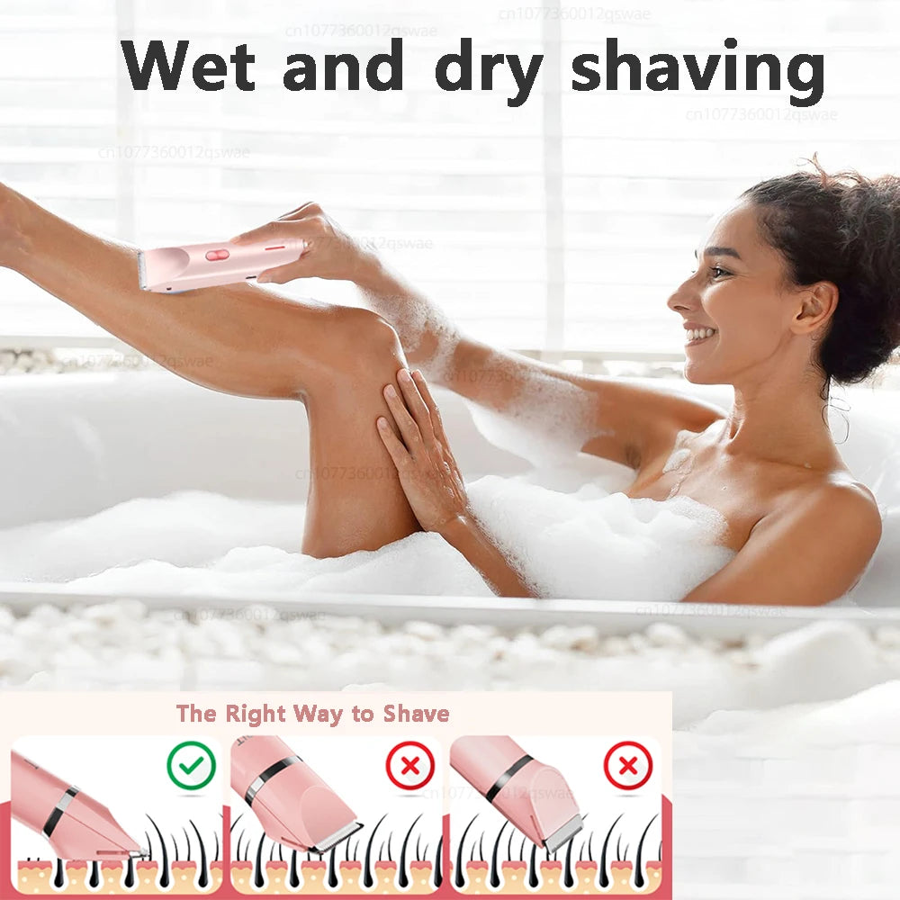Electric Shaver for Women Arms Armpit Legs Pubic Hair Electric Razors for Women Rechargeable Bikini Trimmer for Women Body Hair