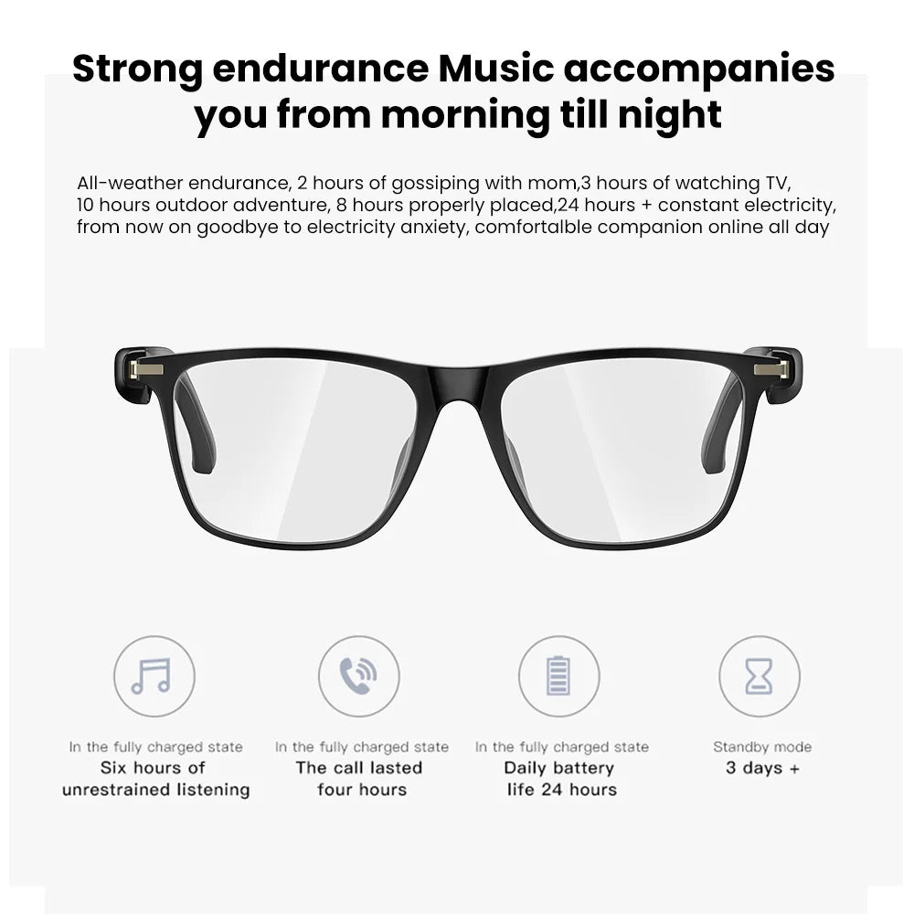 New M01 Smart Glasses Bluetooth Sunglasses AI Translation Blue Light Filter Polarized Lenses Open Music Holiday Gift