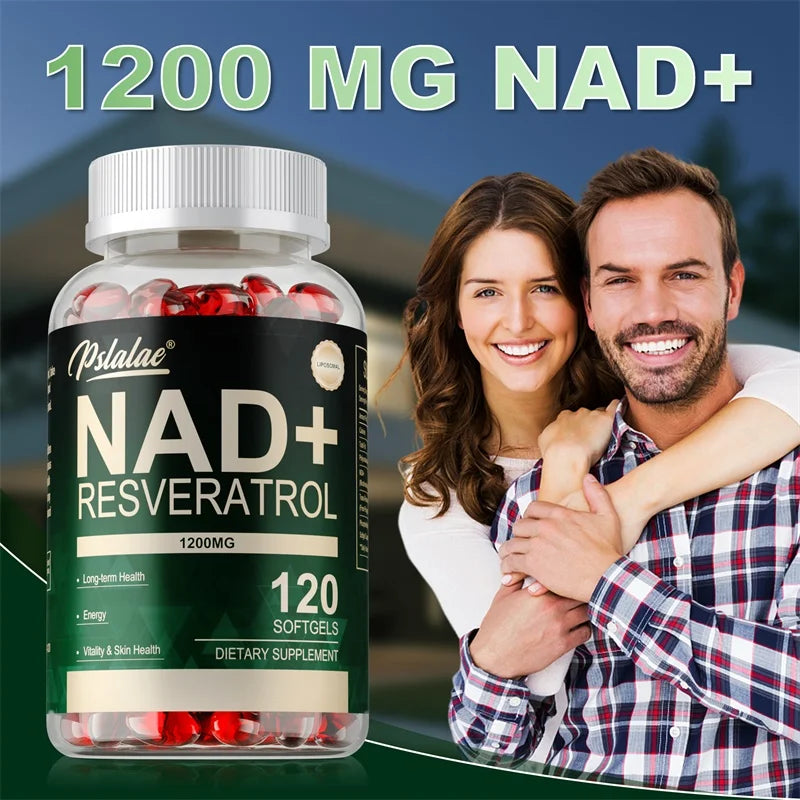 NAD+ Resveratrol - Supports Cell Health, Brightens Skin, Improves Energy and Vitality, Antioxidant