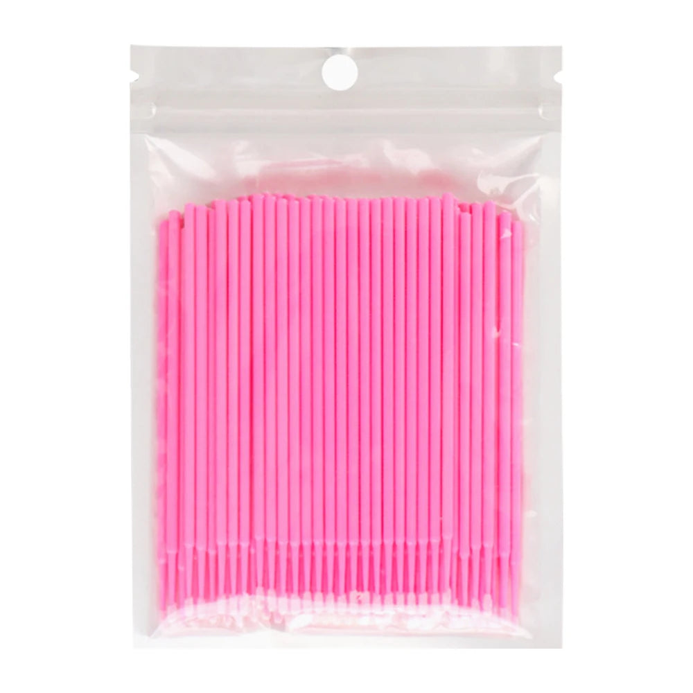 100pcs Eyelash Cleaning Brushes Micro Cotton Swab Individual Removing Makeup Brush Eyelashes Microbrush Beauty Clean Tools