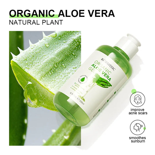 KORMESIC 4pcs Aloe Vera Series Women's Care Kit Natural Organic Aloe Vera Gel Series Facial Care Cleansing Moisturizing Skincare