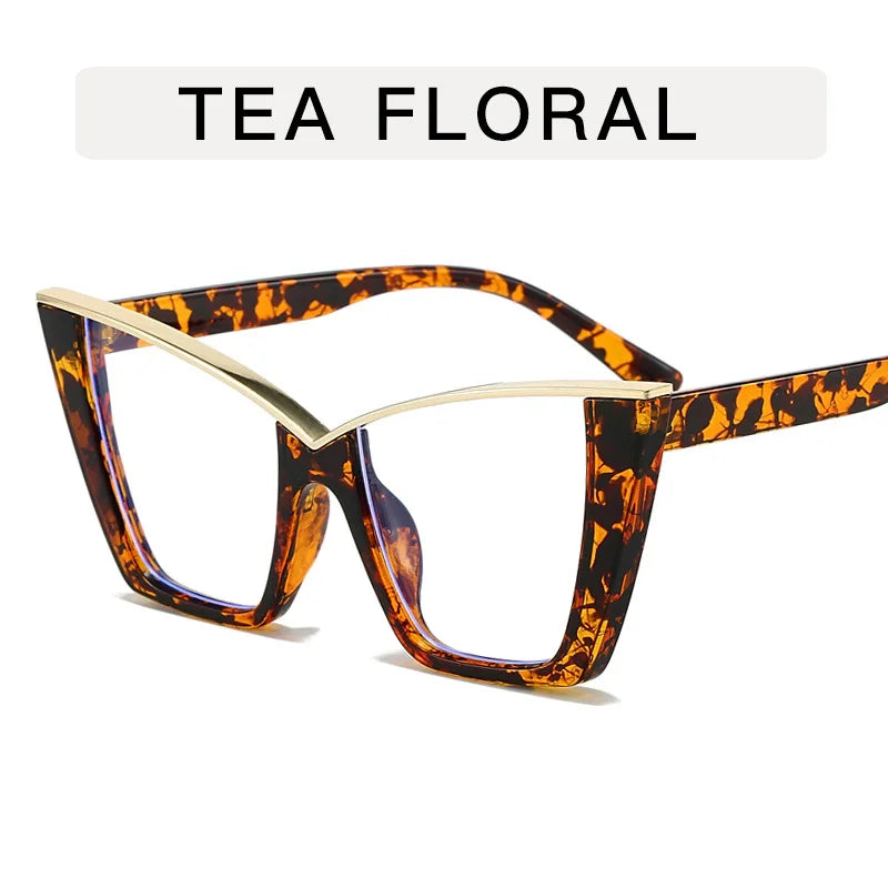 Butterfly Shape Woman Eyeglasses European American Stylish Glasses Frame Blue Light Blocking Women's Glasses