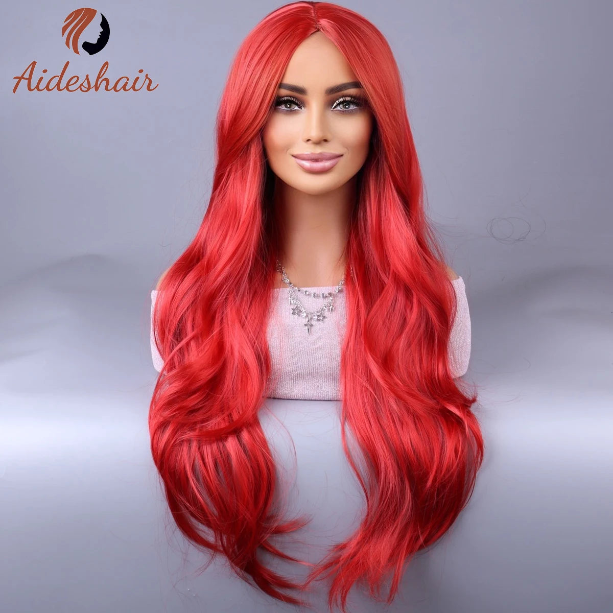 synthetic wig Europe and the United States new midsection long curly hair wig is versatile