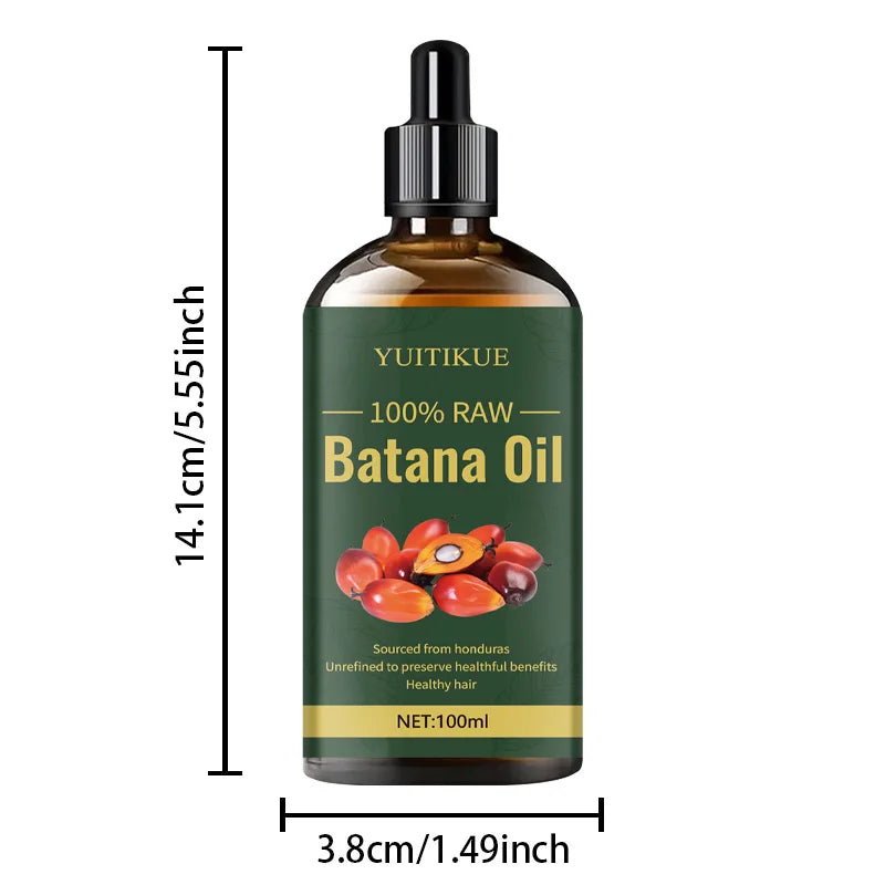 YUITIKUE100% unrefined Batana oil makes hair thicker and healthier, hair mask, hair care, nourishing silky hair texture.