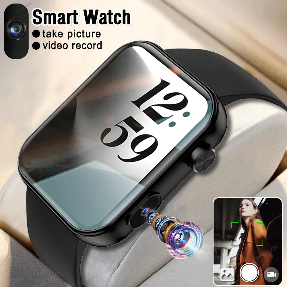 New Smart Watch Women Men Camera Take Photo Record Video Heart rate Sports Fitness Waterproof Bluetooth Call For Android iOS