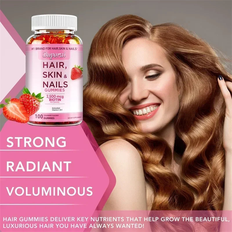 Hair, Skin and Nails Gummies - Supports Skin Care, Nails, Hair, Antioxidants and The Immune System, AntioxidantSupplements