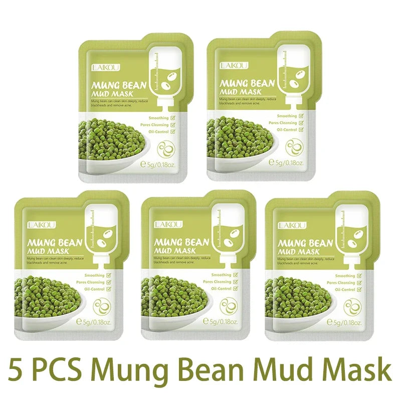 LAIKOU 5pcs Moisturizing Facial Mask Hydrating Sleeping Face Sheet Masks Repairing & Nourishing Night Face Mask Skin Care